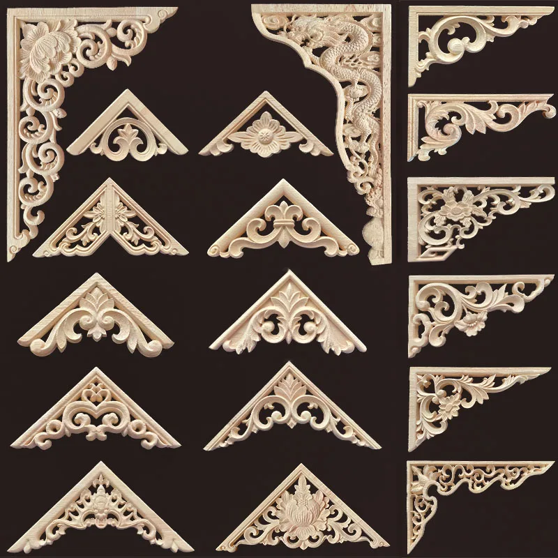 Woodworking Joint - Drewniane narożniki Onlay Aplikacja Drewniane naklejki