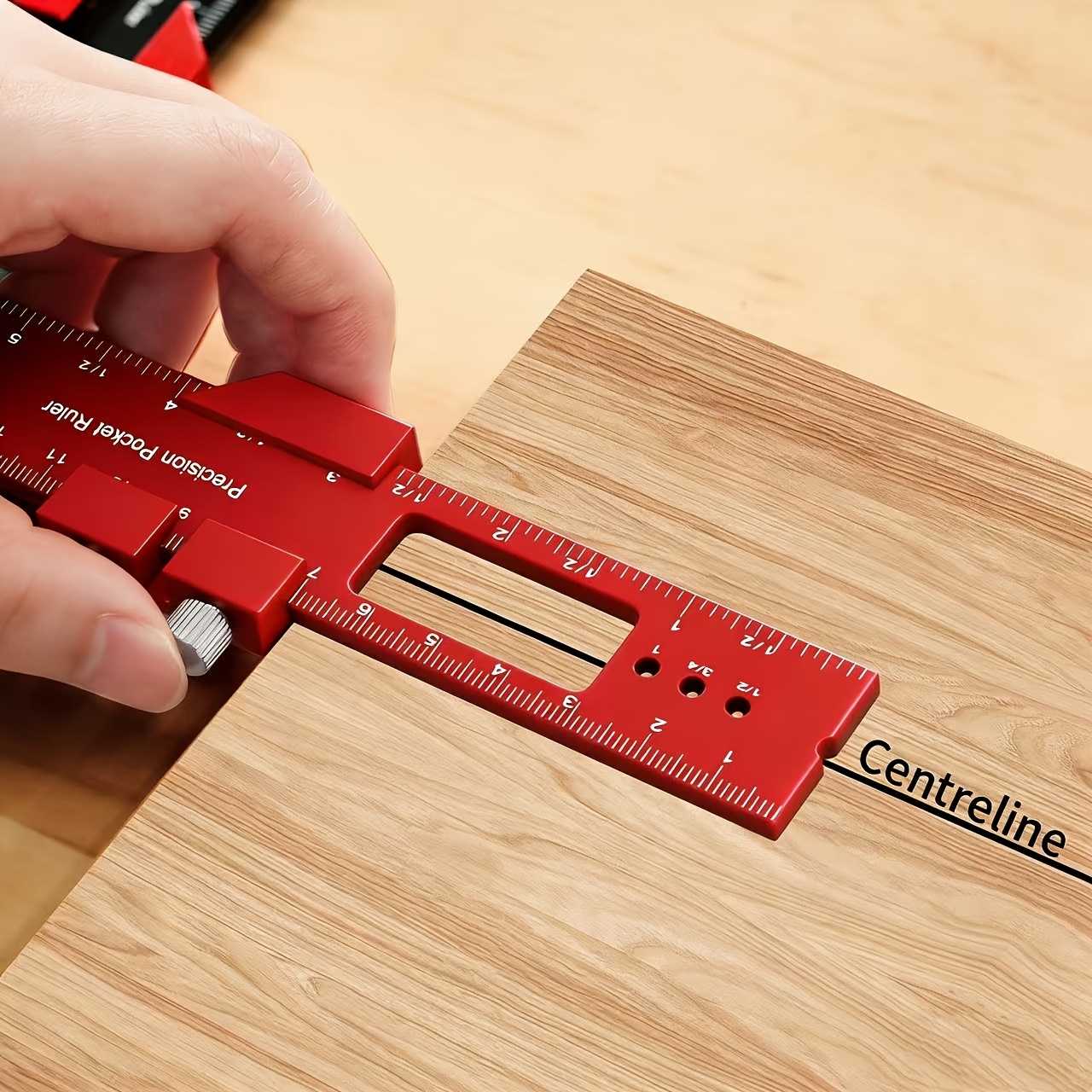 Woodworking Ruler - Aluminiowy stop, kieszonkowy przymiar stolarski z
