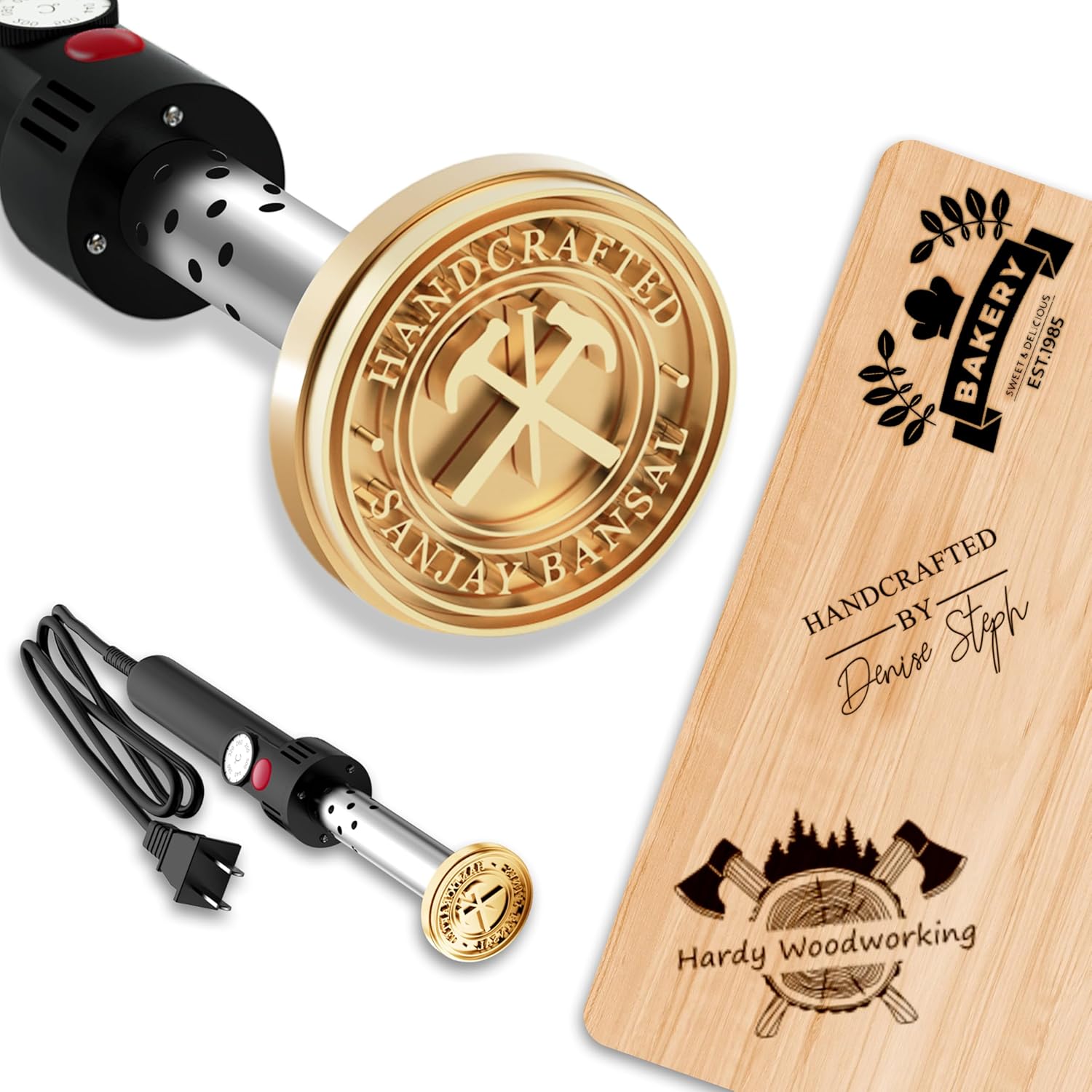 Woodworking Logo Design - Elektryczna pieczątka do wypalania w drewnie