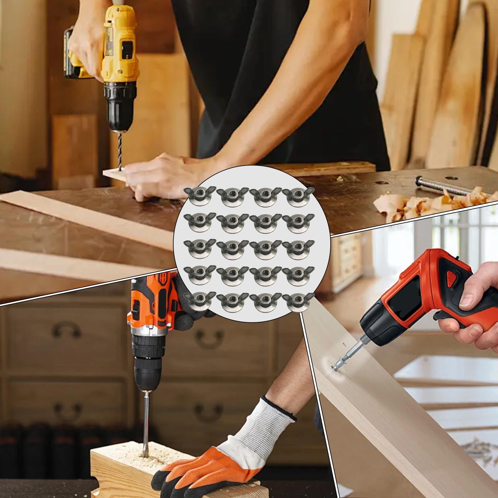 Woodworking Kits For Adults - Zestaw nakrętek motylkowych 1/4 cala stalowe